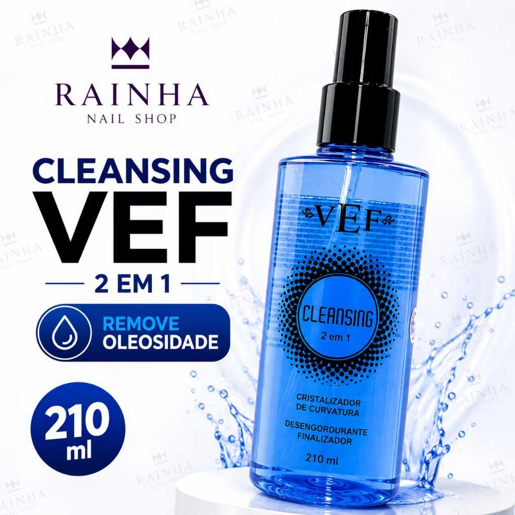 Cleansing VEF 210ml Removedor de Oleosidade Prep Unhas Gel