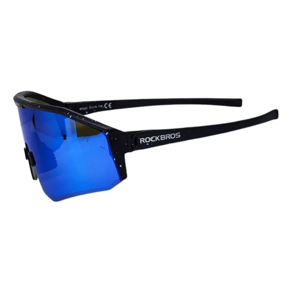 Óculos de Ciclismo Rockbros SP297 Polarizado com Lente Azul para Homens e Mulheres