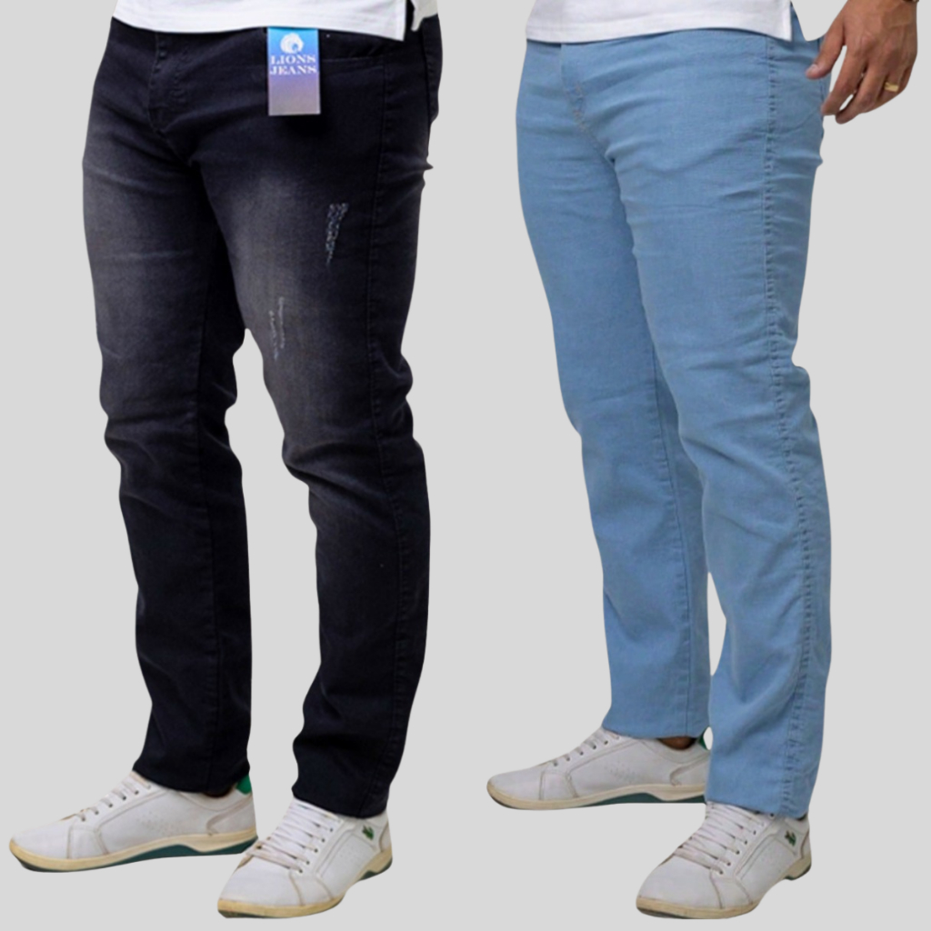 Kit 2 Calças Masculinas Jeans Com Lycra Elastano Premium Ideal | Para O Dia A Dia - Envio Rapido Dia dos Pais 