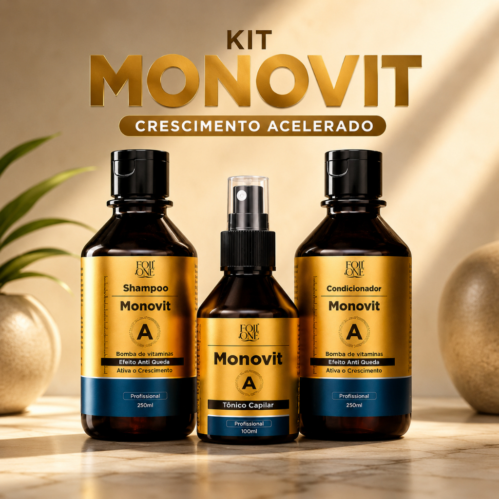 Kit Tratamento Capilar Monovit Tônico Condicionador e Shampoo Bomba