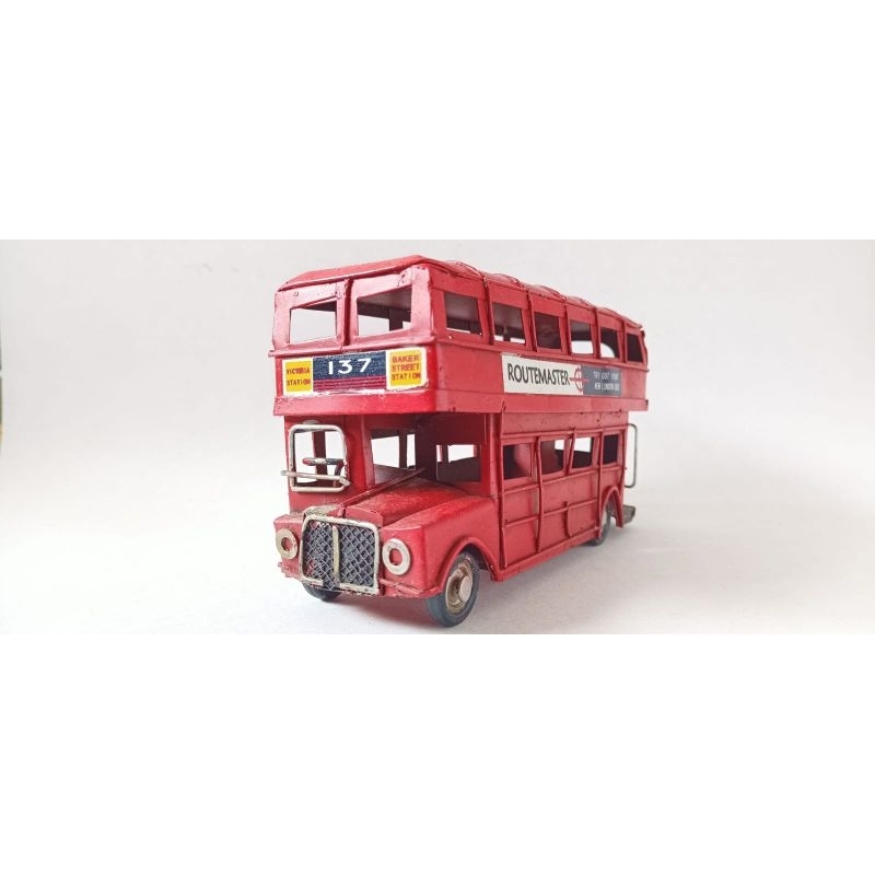 Miniatura Coleção Ônibus Inglês Retrô/Vintage Peça Decorativa  Metal Top Presente Amantes/Colecionadores (Ler Descrição)