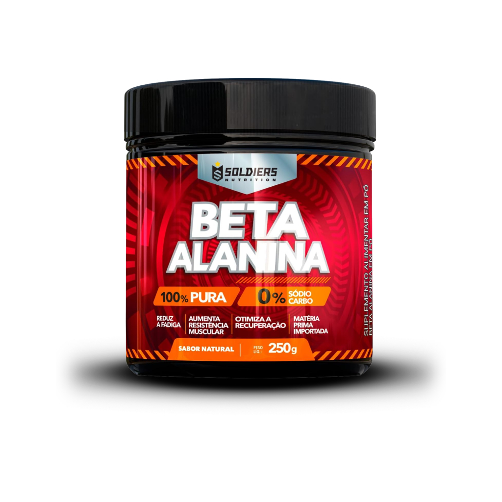 Beta Alanina 250g 100% Pura Importada Soldiers Nutrition Suplemento Esportivo Performance Saúde