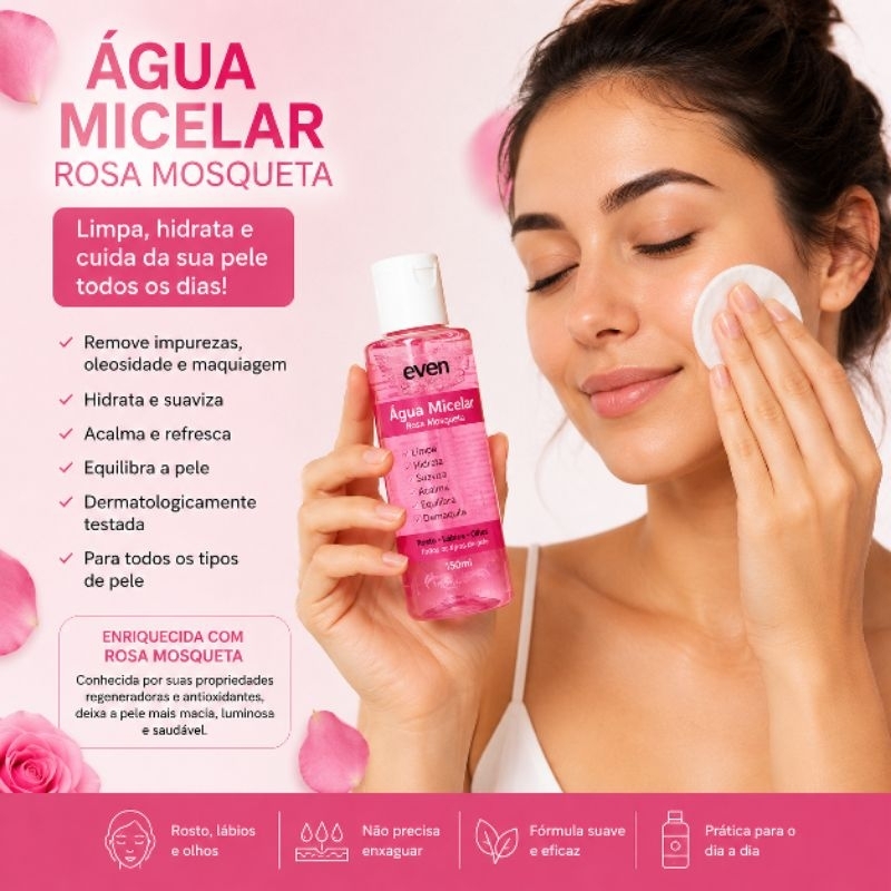 Skincare agua micelar rosa mosqueta eye