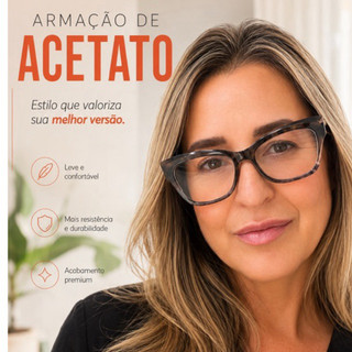 Óculos de Grau Feminino Gateado em Acetato Premium