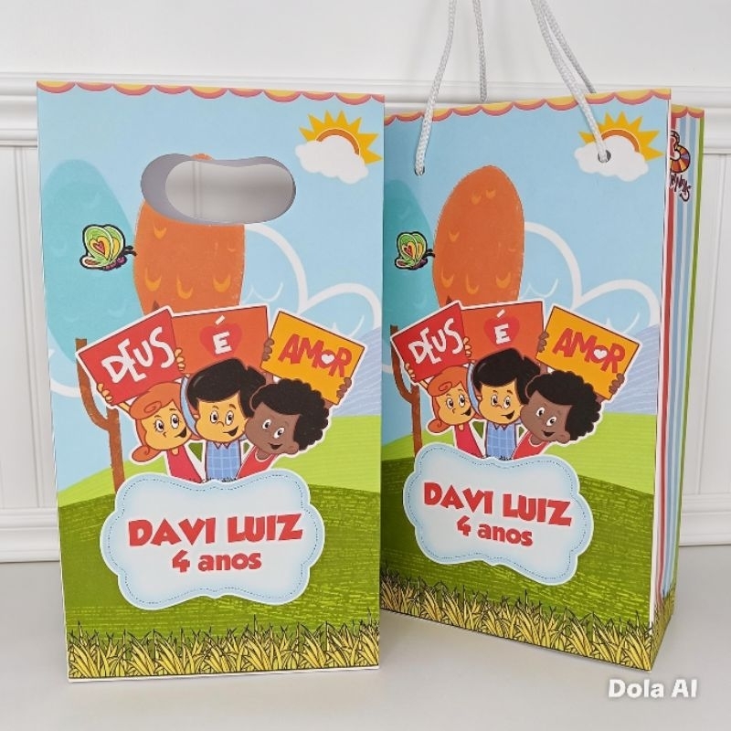 SACOLINHA PERSONALIZADA TRÊS PALAVRINHAS - PEGUE E MONTE, LEMBRANCINHA DE ANIVERSÁRIO, PERSONALIZADOS PARA ANIVERSÁRIO