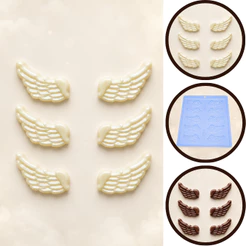 1~10 Forma Simples Asas De Anjo 9734(i4) em Acetato BWB Para Bombom e Doces Para Natal e Festas Natalinas (CHOCO)