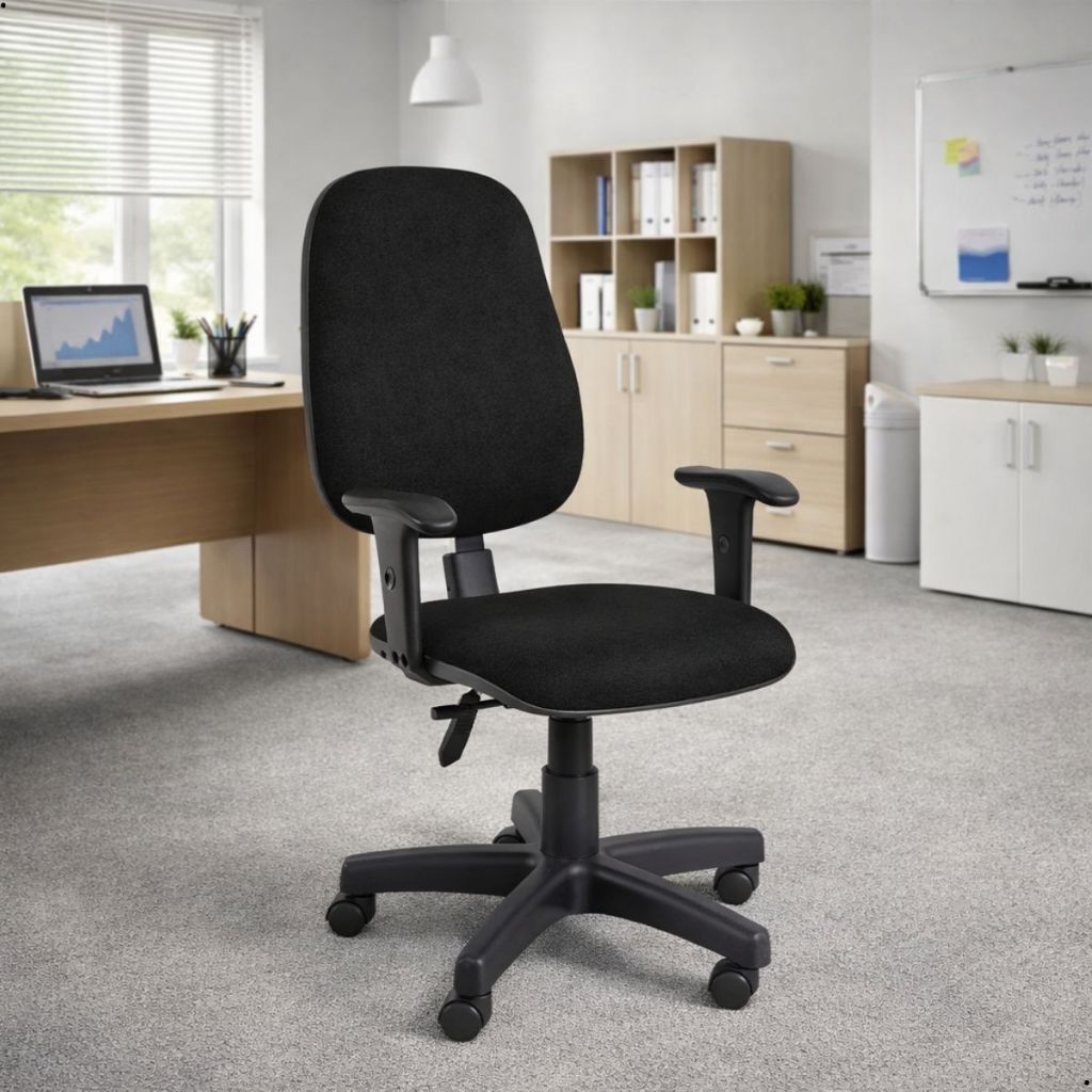 Cadeira Presidente Ergonômica Giratória com BackSystem e Braço Regulável para Escritório Home Office