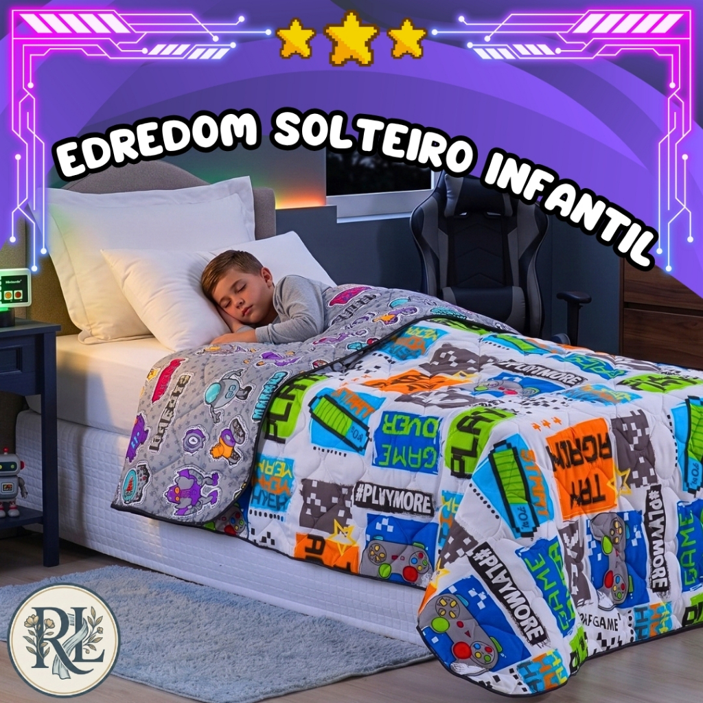 Edredom Solteiro Infantil 1,45m x 2,30m