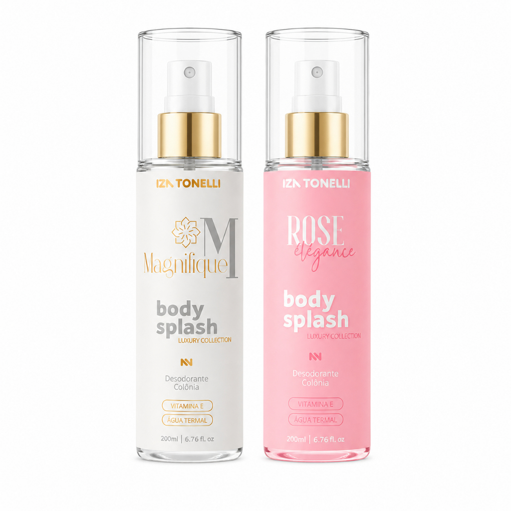Kit 2 Body Splash Feminino Iza Tonelli 200ml Desodorante Colônia | Magnifique & Rose Elegance | 2 Fragrâncias De Luxo