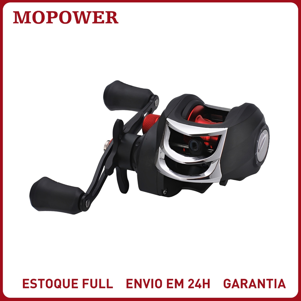 Carretilha De Pesca Perfil Baixo 7.1:1 Freio Magnético 8 Ímãs Alta Velocidade Carretel Metal