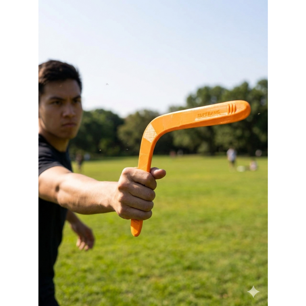 Bumerangue Esportivo em Impressão 3D | Retornável Leve e Resistente para Lazer ao Ar Livre