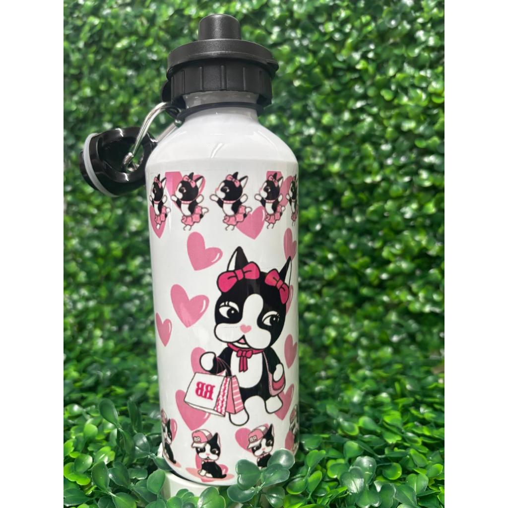 Garrafa Alumínio 600ml Rebecca Personalizada Nome Bombom Rosa Presente Menina Fofa Criativo