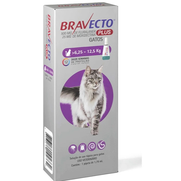 Bravecto Plus Gatos Antipulgas De 6,25 A 12,5kg - MSD
