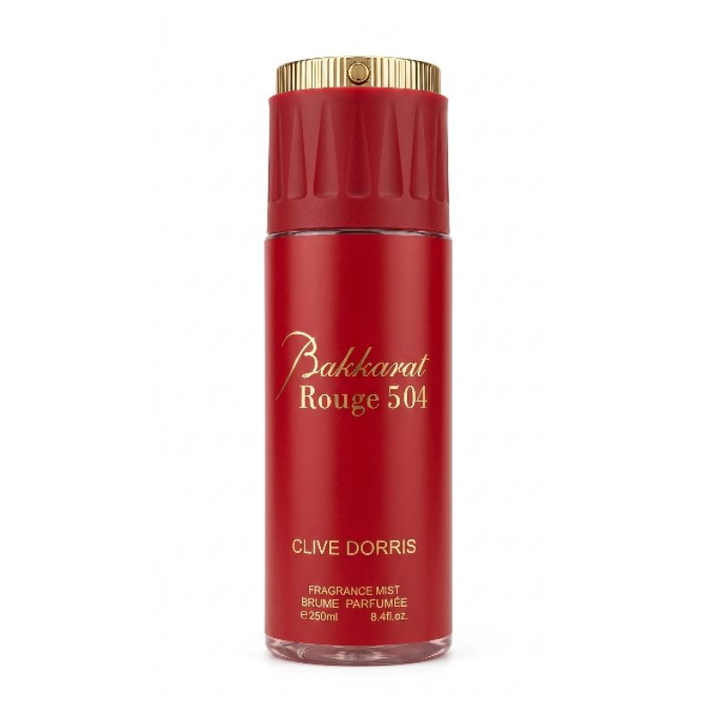 Baccarat Rouge 504 Body Mist 250ml Unisex Floral amadeirado Amiscarado Clive Dorris