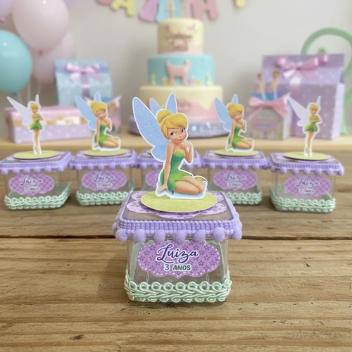 10 Caixas Acrílica 5x5 Personalizada LuxoTinker Bell / Sininho Lembrancinha Personalizada Festa Infantil