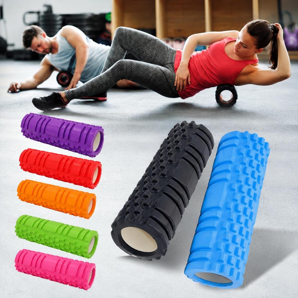 Rolo Liberação Miofascial 30x8cm Massagem Fisioterapia Pilates Foam Roller Cor Preto