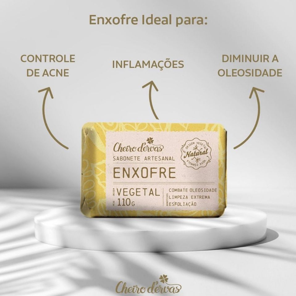 Kit 6 Unidades Sabonetes de 110g Cheiro D Ervas (Barbatimão, Rosa Mosqueta, Açafrão, Aroeira, Melaleuca e Enxofre) — imagem 2 de 2