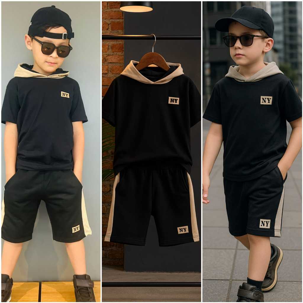 Roupa de Menino Bermuda e Camiseta Moderno e Estiloso Coleção de Verão