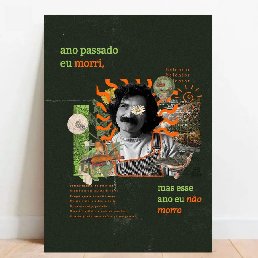 Quadro Placa Decorativa Belchior MPB Rock Musica e decoração ArtemQuadros 22