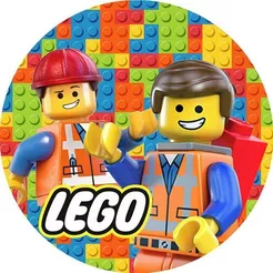 PAINEL DE FESTA INFANTIL REDONDO - LEGO