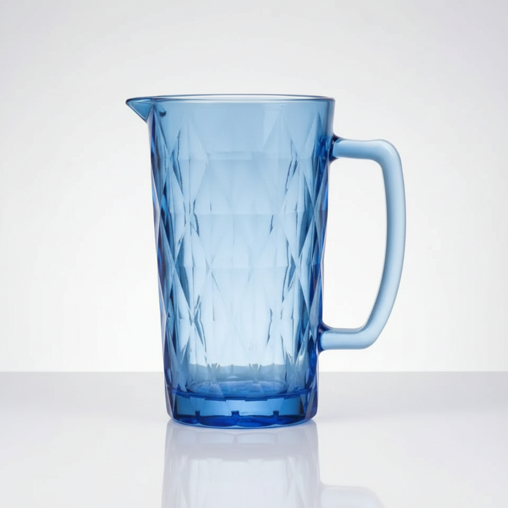 Jarra de Vidro Luxo com Cabo e Bico Stella 1,2 Litros Azul
