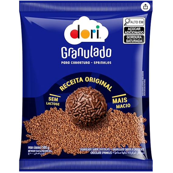 Chocolate granulado Dori 500g Macio Original Para Brigadeiro Bolos E Doces