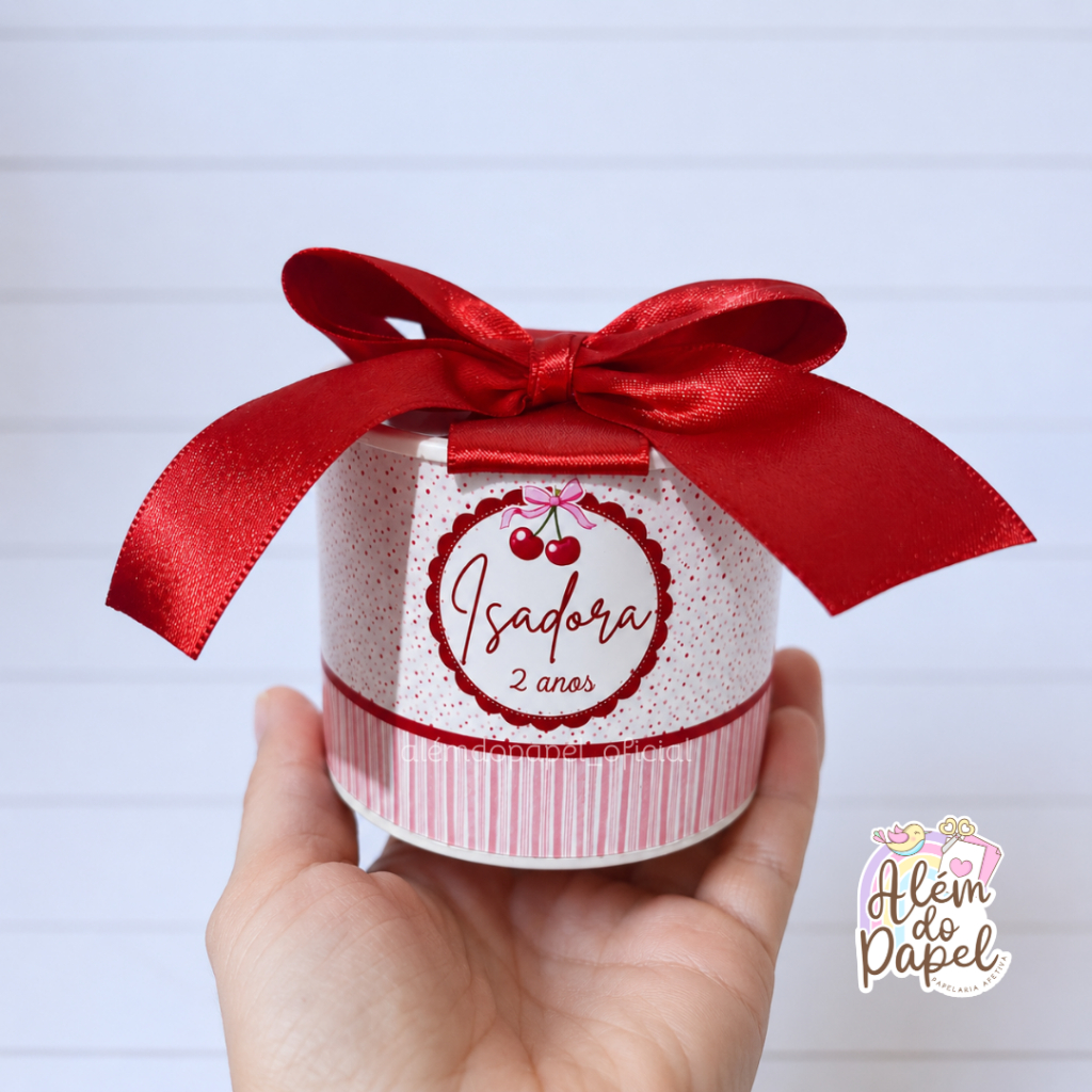 Kit Tubolata Personalizada Cerejinha Lembrancinha Festa Infantil 5x6