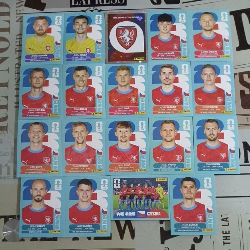 República Tcheca (Tchéquia) - Figurinhas Originais Avulsas Copa do Mundo Fifa 2026 (CZE) (venda unitária)