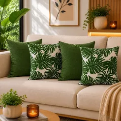 Kit Capas Almofadas Decorativas 40cm x 40cm Lisas e Estampadas com Zíper