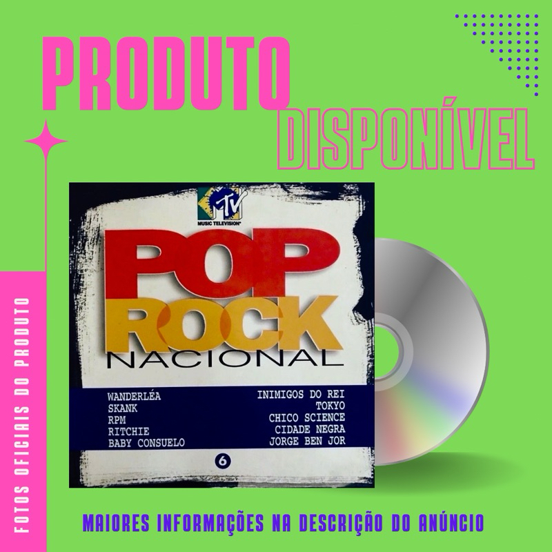 CD POP ROCK NACIONAL MTV - VOLUME 6 - Baby Consuelo, Jorge Ben Jor