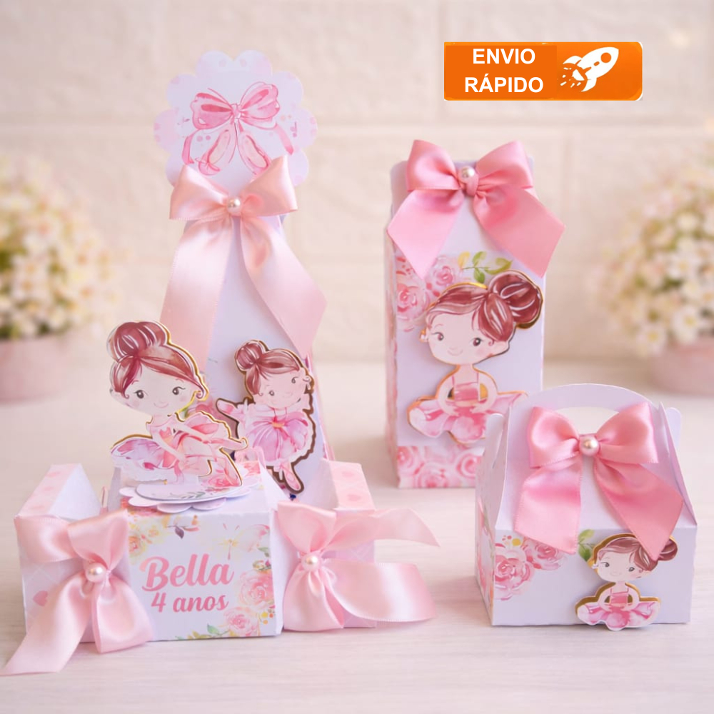 ENVIO RÁPIDO Kit Festa Bailarina Lembrancinha Aniversário Infantil