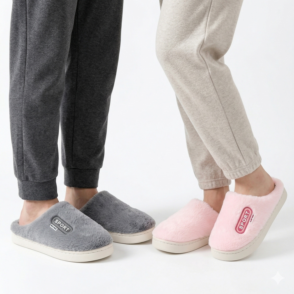 Pantufa Chinelo De Casa Masculina Feminina Adulta Confortável Inverno FTX9007CE