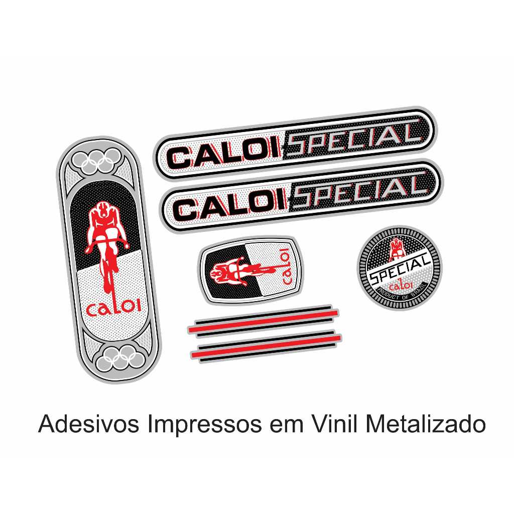Kit Adesivos Bicicleta Caloi Berlineta Fittipaldi 1975 Prata Metalizado