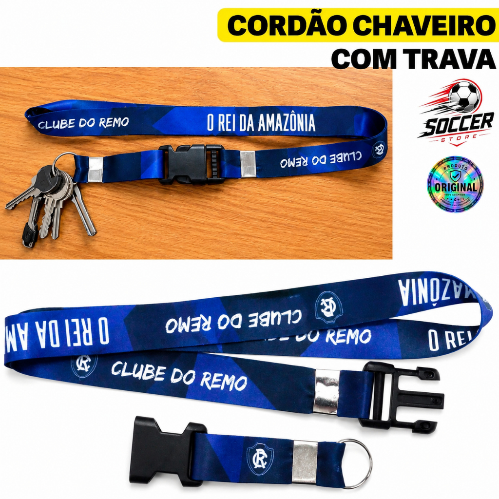 Cordão Chaveiro Clube do Remo Lanyard Pescoço Oficial Original Trava Mochila Argola Presente