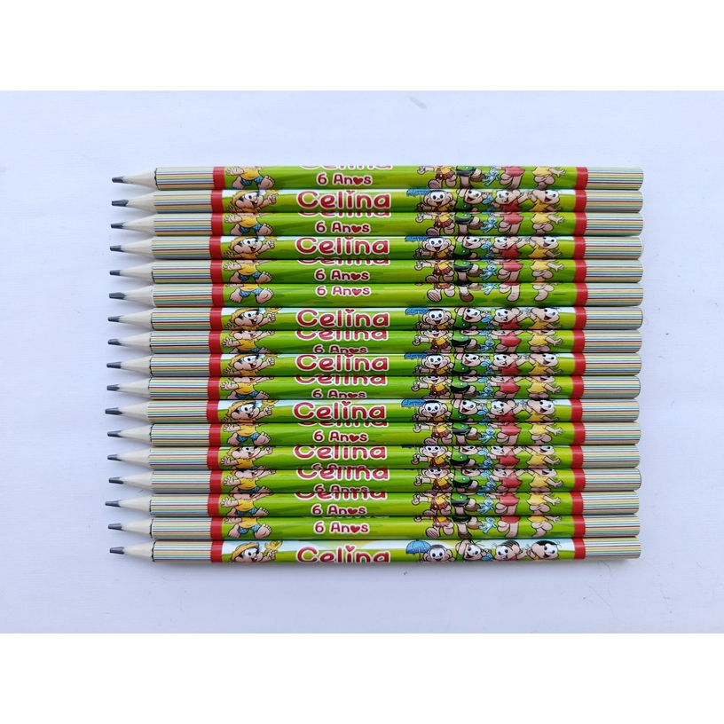Kit Lápis Personalizado Turma Da Mônica Lembrancinha Aniversário