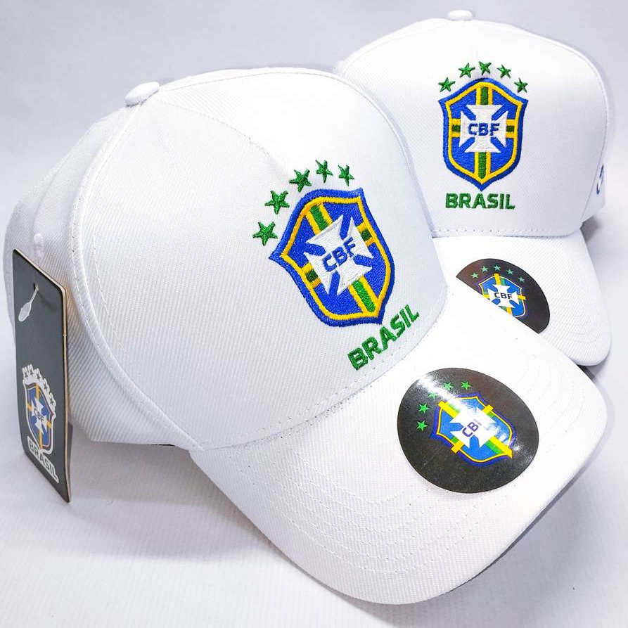 Boné do Brasil Copa do Mundo Seleção Brasileira Bordado Aba Curva