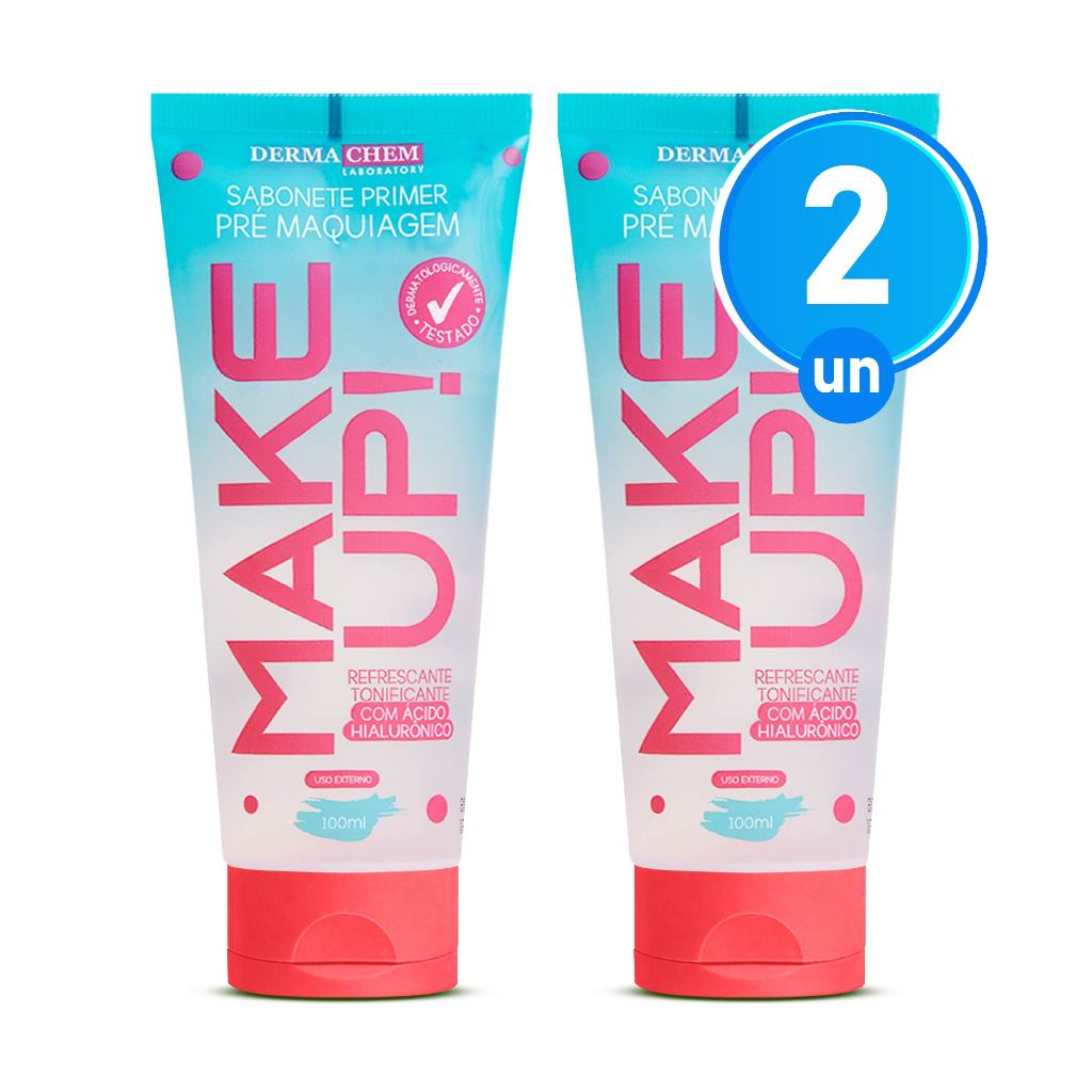 Kit 2 Primer Make Up 100ml Sabonete Facial Dermachem