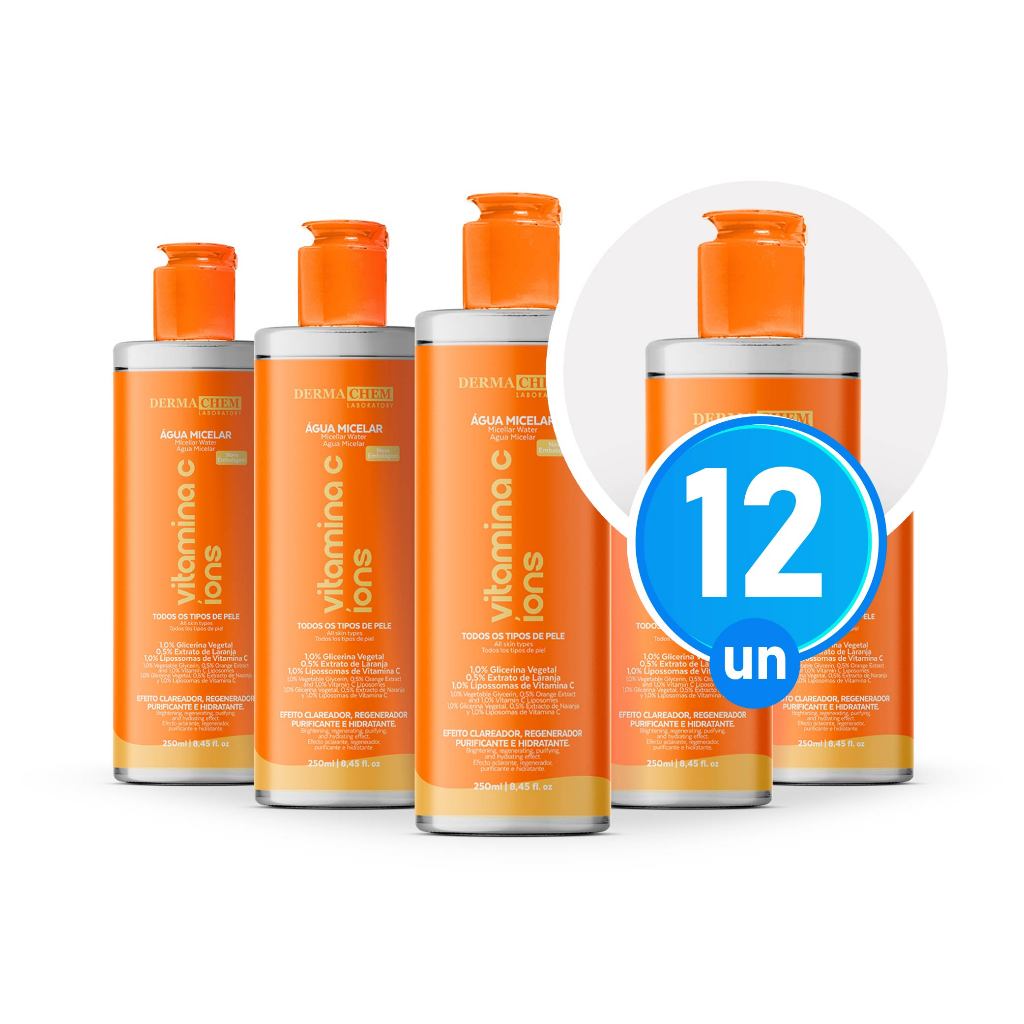 Kit 12 Água Micelar Vitamina C 250ml Dermachem
