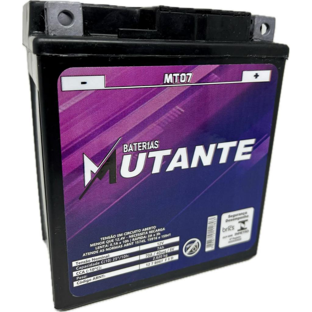 Bateria Mutante 7ah para Moto Xr250 Tornado Twster 250 Falcon Teneré 250 Yes 125