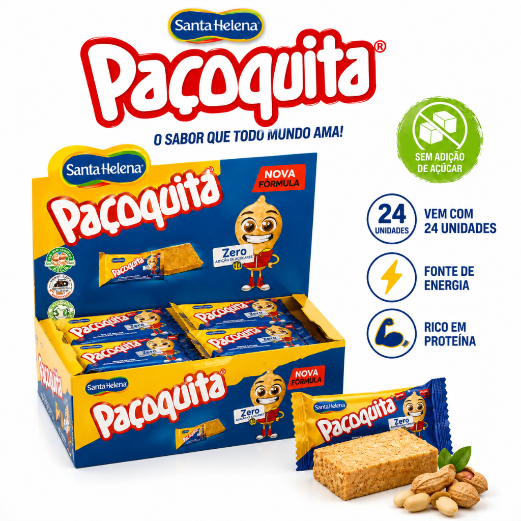 Paçoquita Diet Santa Helena Caixa com 24 Unidades de 18g 432g - Promoção