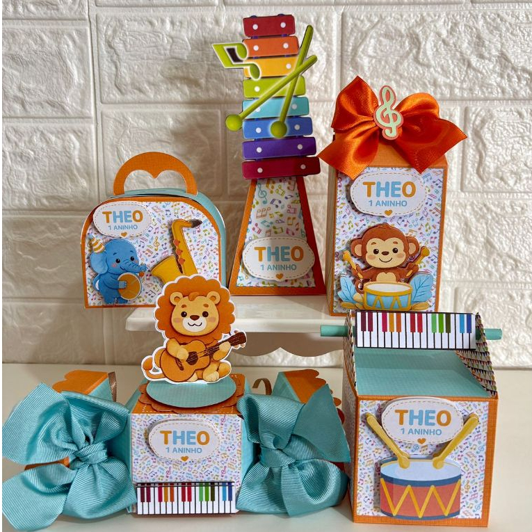 Kit para festa Musica Animais Musical | Personalizados | Aniversários | Papelaria Personalizada | Festa | Lembrancinhas