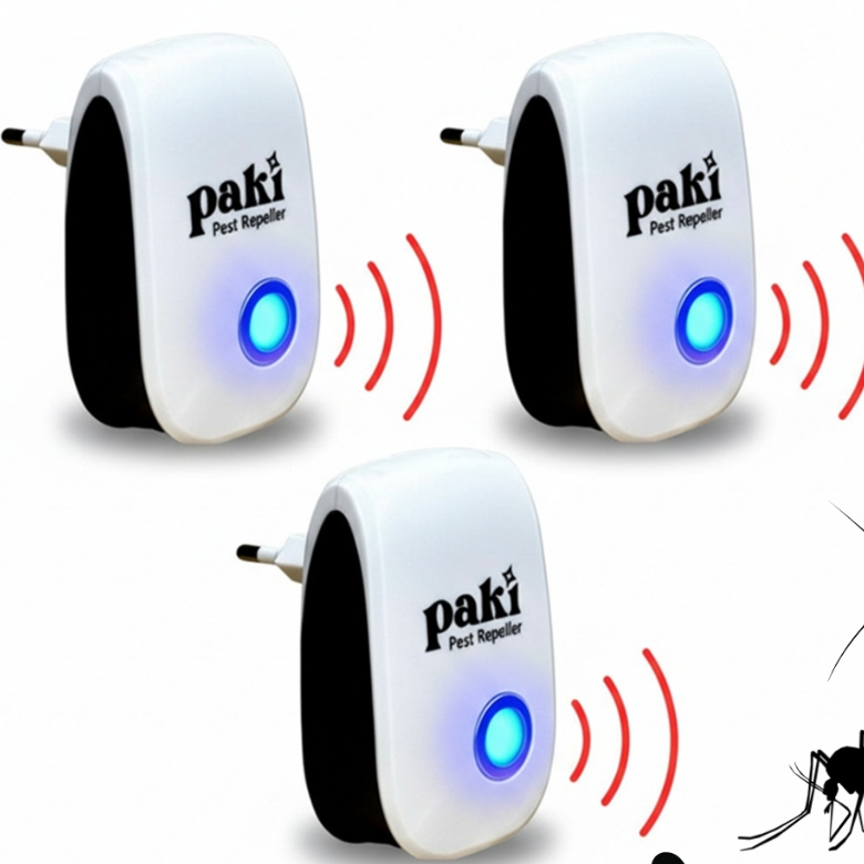 Kit 3 Repelente Ultrassônico Tomada Sem Veneno Bivolt Afasta Mosquitos Pernilongos Formigas Baratas