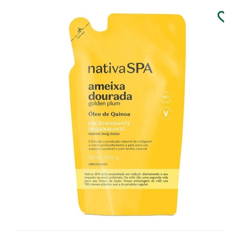 Refil Nativa spa Ameixa Dourada Golden plum de 350 ml