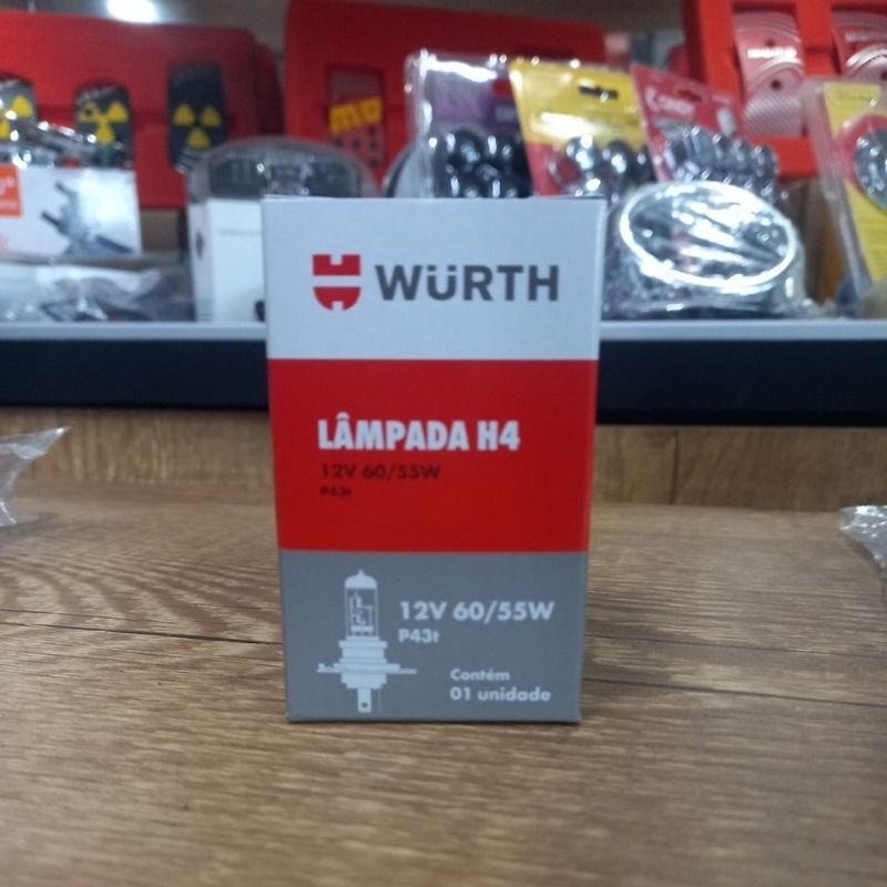 Lâmpada H4 alta/ baixa - Wurth 12v 60/55W