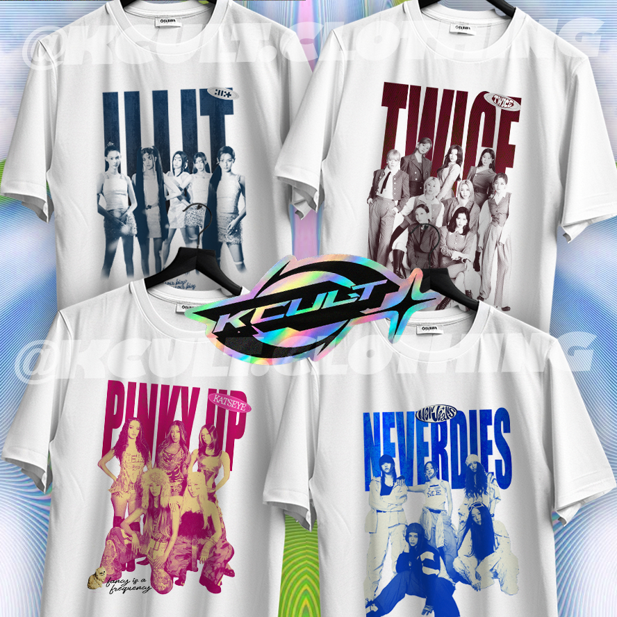 Camiseta Unissex Katseye ILLIT Twice KIOF Babymonster IDLE NewJeans NMIXX Unchild IZNA Meovv e mais!