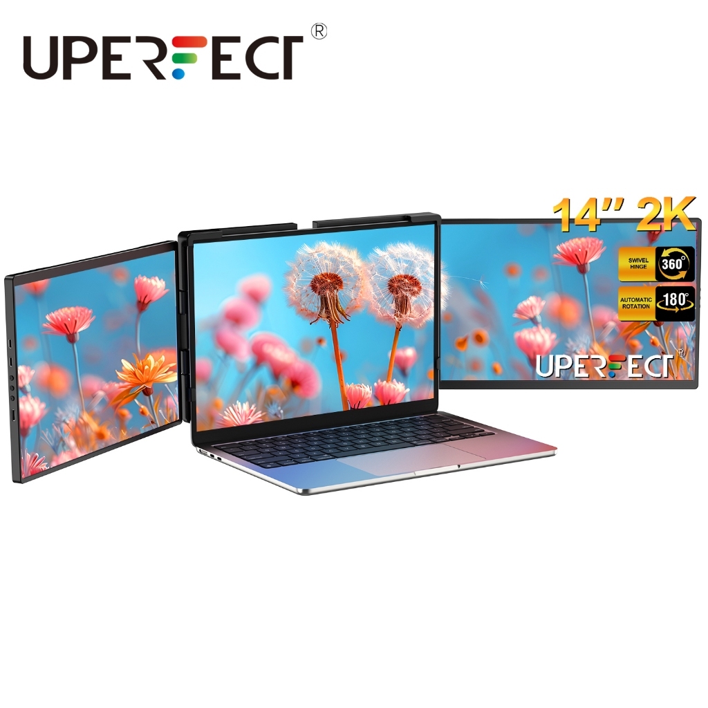 UPERFECT Portátil Monitor Duplo 14 inch 2K 100%sRGB dual display Adequado para L