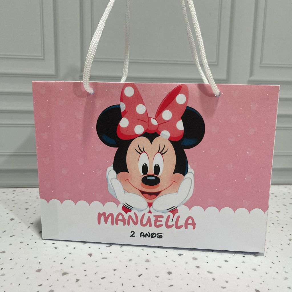 Sacolinha Personalizada- Minnie rosaENVIO RÁPIDO | Sacolinha | Lembrancinha Aniversário PEGUE E MONTE