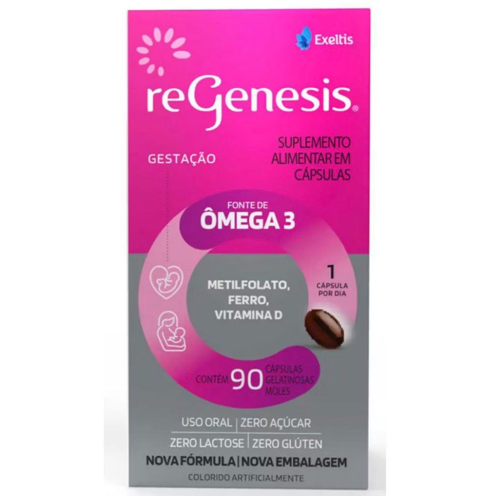 REGENESIS 90 CÁPSULAS FONTE DE ÔMEGA VITAMINA PARA GESTANTE