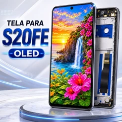 Tela Frontal OLED Vivid com Aro Galaxy S20 FE G780 - Display Touch Completo + Biometria
