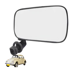 Espelho Retrovisor Externo Lado Esquerdo (Motorista) Preto Pé Plástico Fusca todos os modelos